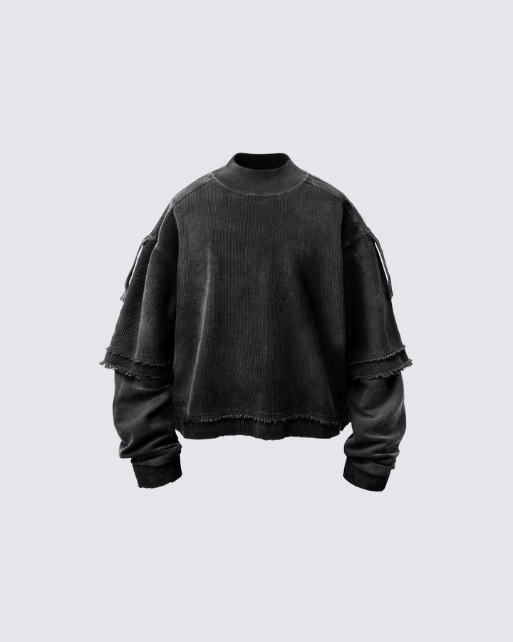 KIIKIO Patchwork Distressed Sweatshirt