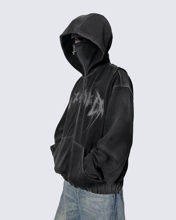 KIIKIO Stonewashed Balaclava Integrated Hoodie