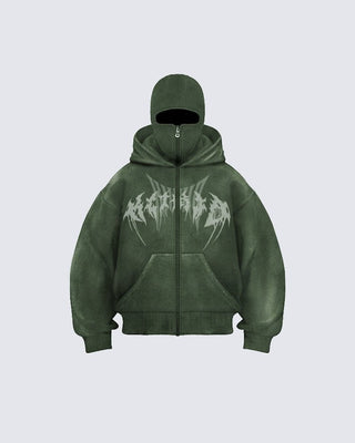 KIIKIO Stonewashed Balaclava Integrated Hoodie
