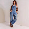 Damer casual denim jumpsuit i moderne snitt med justerbare stropper Skjora