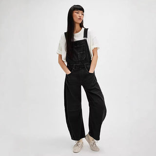 Damer casual denim jumpsuit i moderne snitt med justerbare stropper Skjora