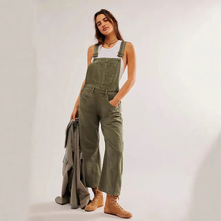 Damer casual denim jumpsuit i moderne snitt med justerbare stropper Skjora