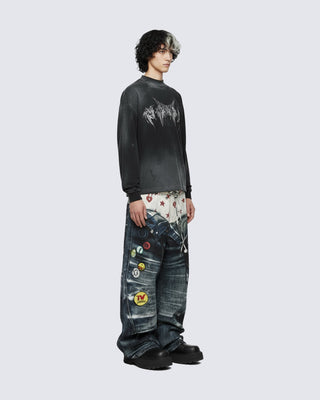 KIIKIO Vintage Washed Graphic Long-Sleeve Tee