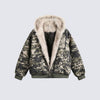 Camouflage Fur Collar Padded Jacket