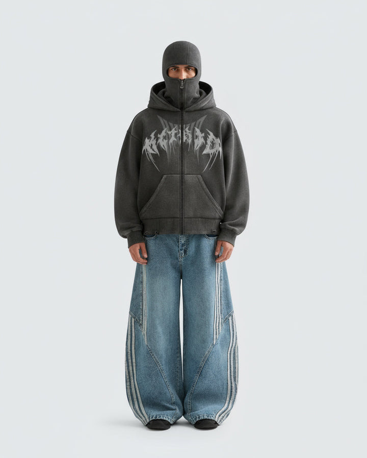 KIIKIO Stonewashed Balaclava Integrated Hoodie