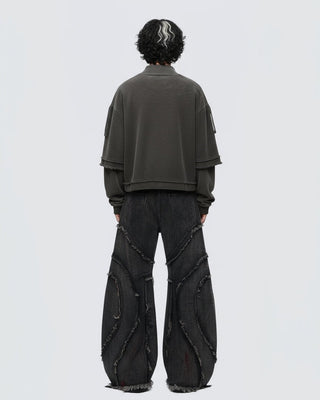 KIIKIO Patchwork Distressed Sweatshirt
