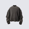 KIIKIO Patchwork Distressed Sweatshirt