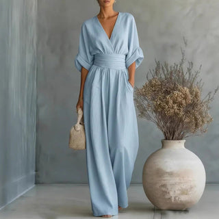 Uanstrengt eleganse – Jumpsuit for damer med V-hals